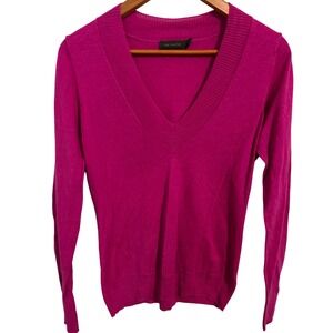 The‎ Limited Pink V-Neck Sweater 50% Merino Wool Soft and Light Women's Size L